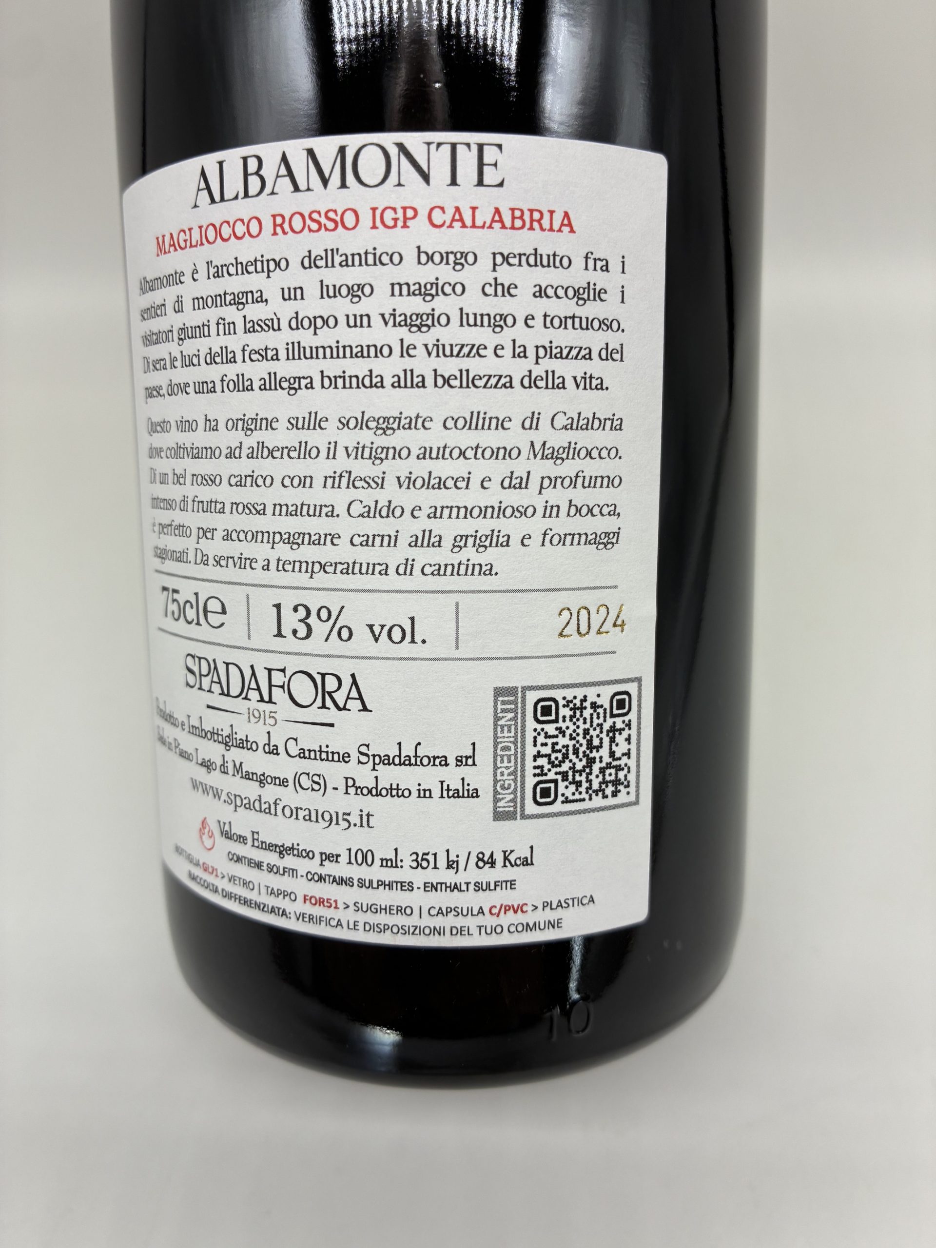 (18,07€/l) Albamonte Magliocco Rosso (Rot) Calabria I.G.P. 2024er 0,75 Liter Fl. 13% vol. – Bild 2